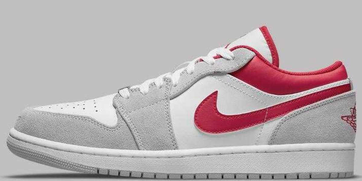 Lastly Air Jordan 1 Low Blends Grey Suedes Releasing With Bright Red Leathers
