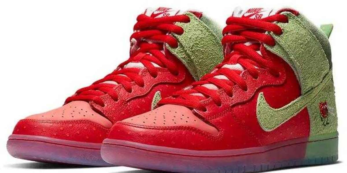 Stylish Todd Bratrud x Nike SB Dunk High Strawberry Cough Red