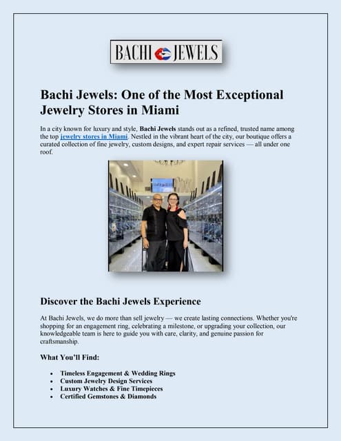 Bachi Jewels – Redefining Jewelry Stores in Miami | PDF