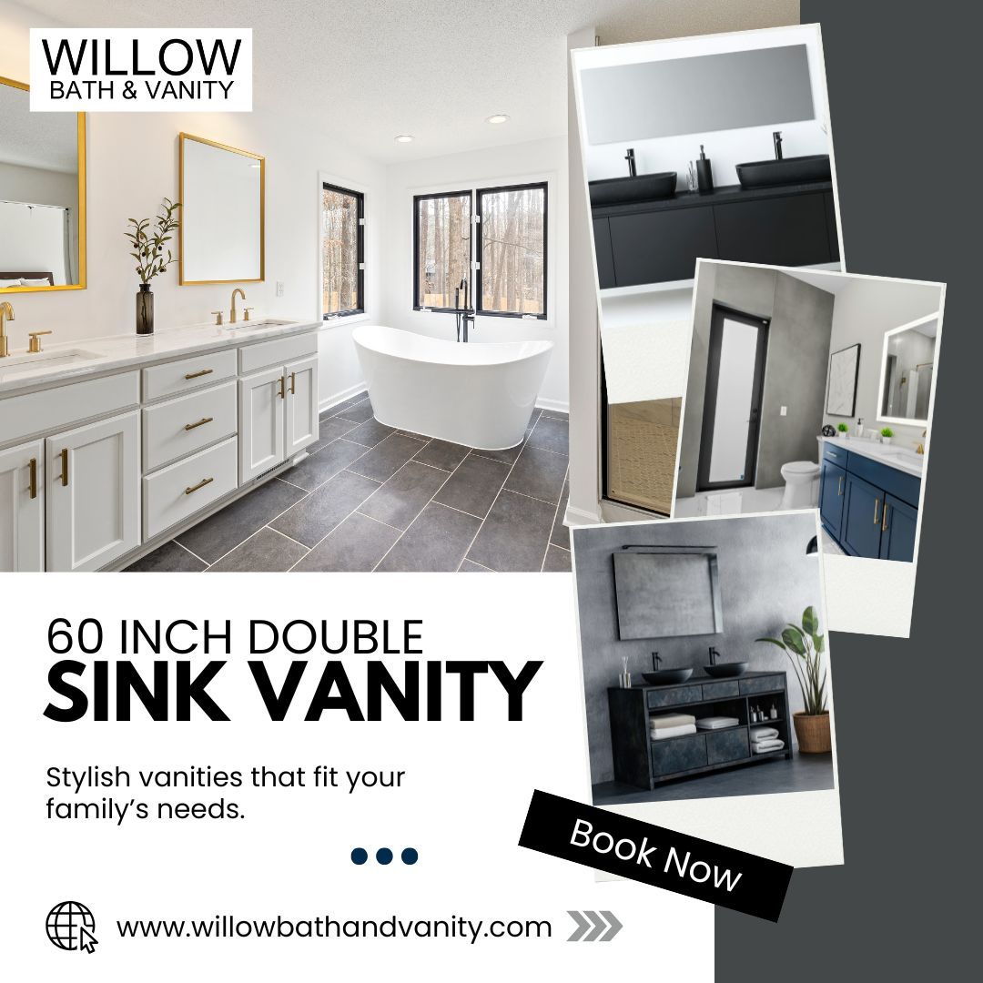 Family-Friendly and Stylish 60-In Double Sink Vanity