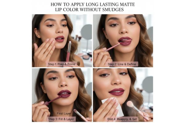 How to Apply Long Lasting Matte Lip Colour Without Smudges