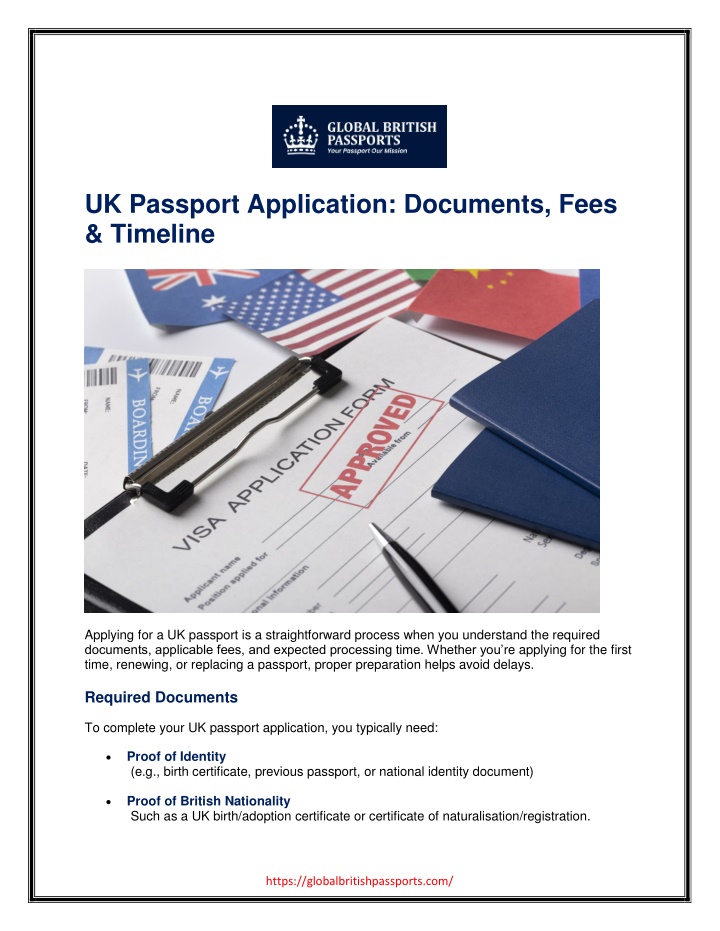 UK Passport Application: Documents, Fees & Timeline