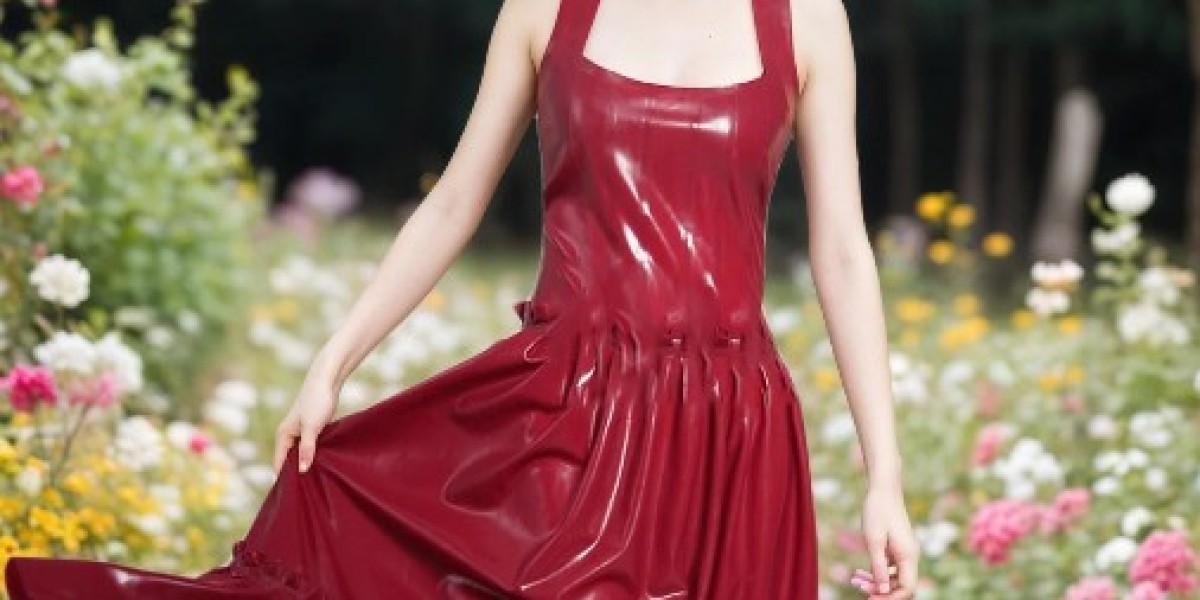 Red Latex Dress Innovation and Craftsmanship by Latextrust Global Natural Latex Clothing Experts