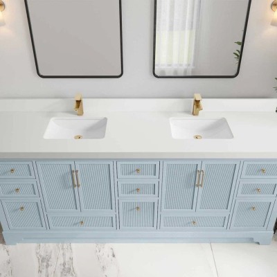 Alys 84 in. W x 22 in. D Double Sink Bathroom Vanity | Blue Heather Profile Picture