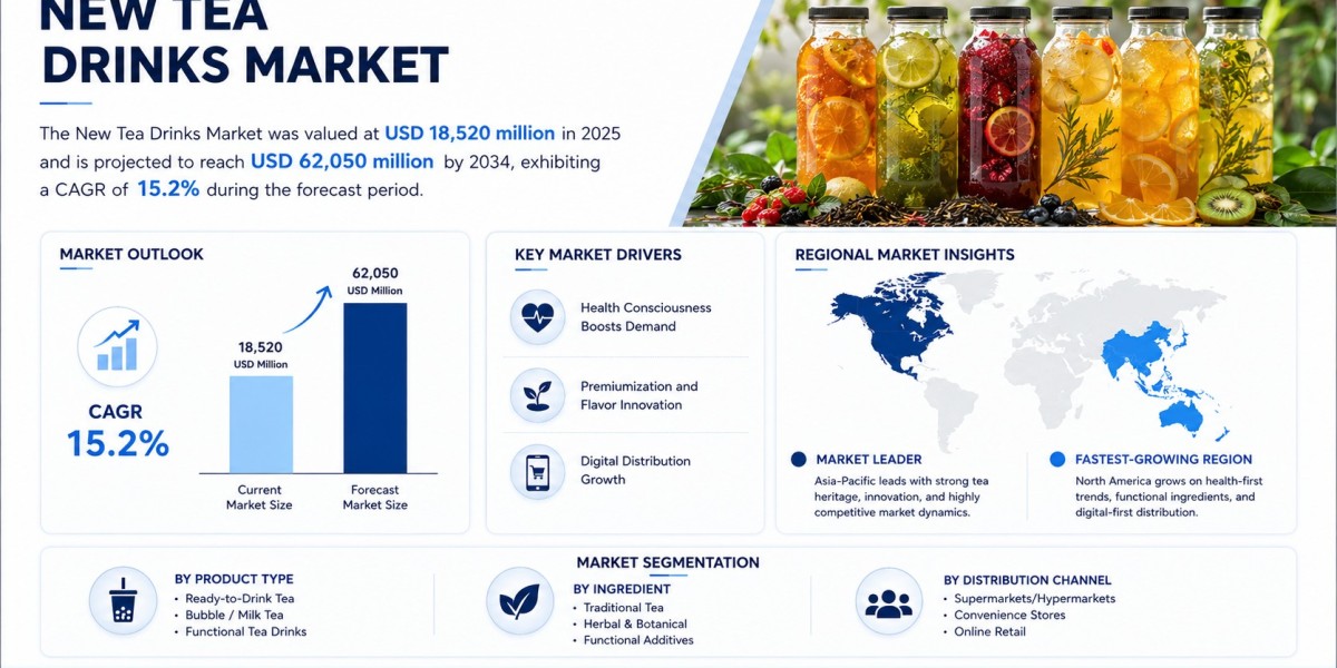 Global New Tea Drinks Market Growing at 15.2% CAGR Through 2034